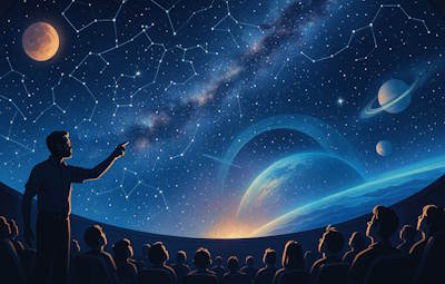 Planétarium, Panorama du ciel nocturne